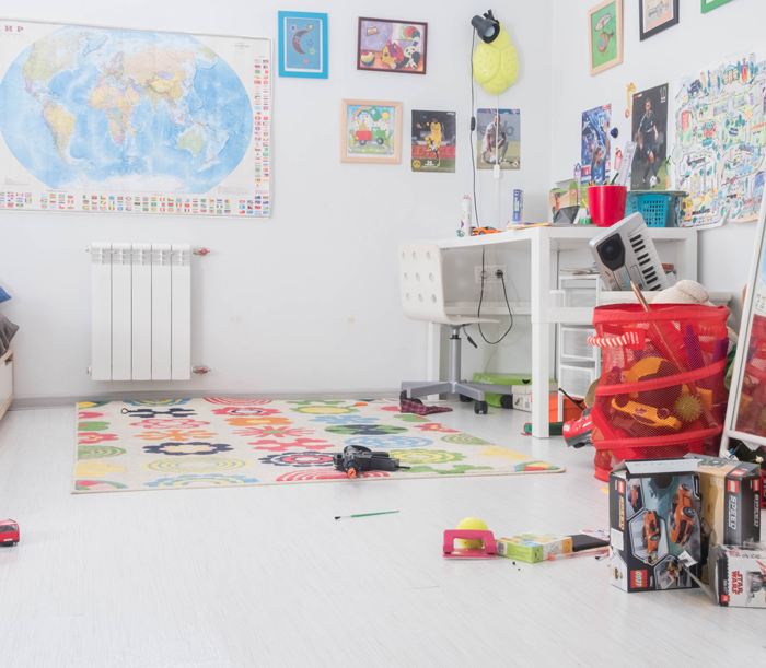Image of a messy kids room -Life Hacks for the busy mom